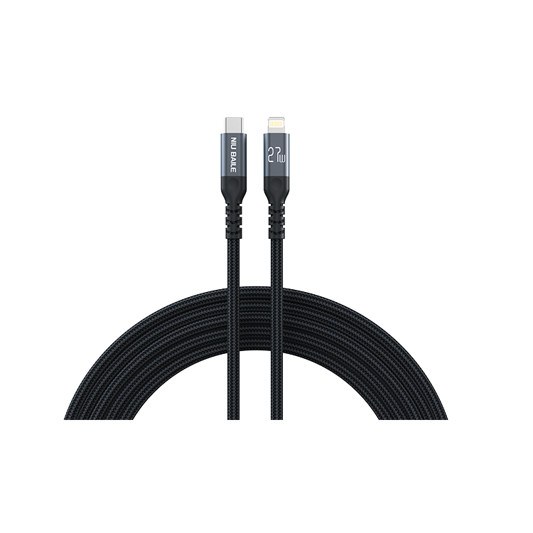 NIUBAILE วัว Baile MFi ได้รับการรับรอง Apple Braid Wire เข้ากันได้ PD27W/20W นำไปใช้กับ Apple 14/13/12 ไม่เจ็บเครื่อง